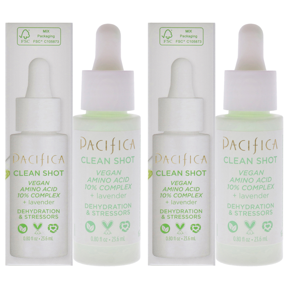 Clean Shot Vegan Amino Acid 10 Percent Complex - Pack of 2 Pacifica 0.8 oz Serum
